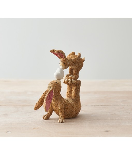 KISSING BUNNIES WITH HEART, 10CM      