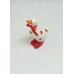 Ceramic Polka Duck, Red Heart, Medium