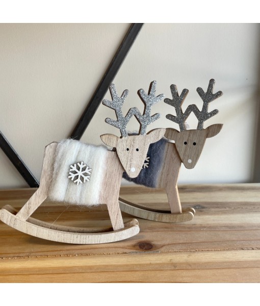 Woollen Reindeer Christmas ornament, 2pcs