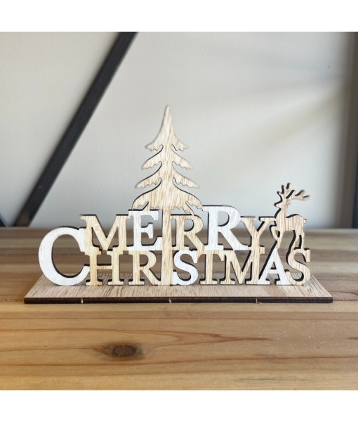 Christmas Plaque, Natural Wood