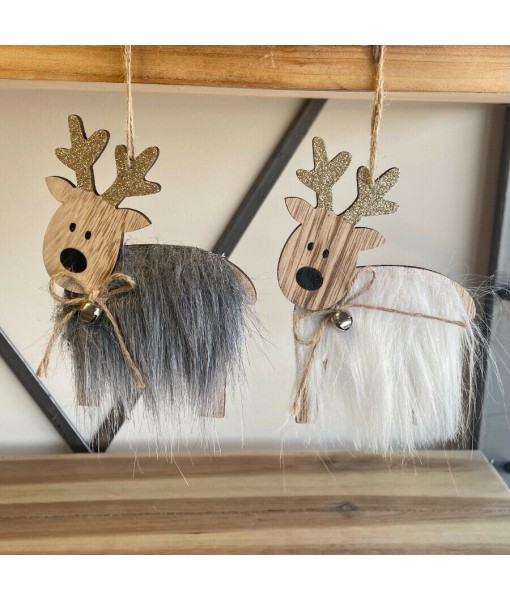 Hanging Reindeer Christmas ornament, 2pcs 