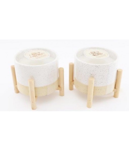 Set of Natural interior candles with stands