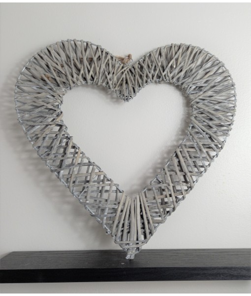 Hanging Woven Wicker Heart, 40cm