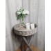 Wicker Round Tray Table Grey Washed